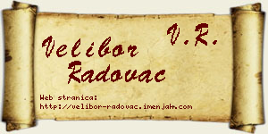 Velibor Radovac vizit kartica